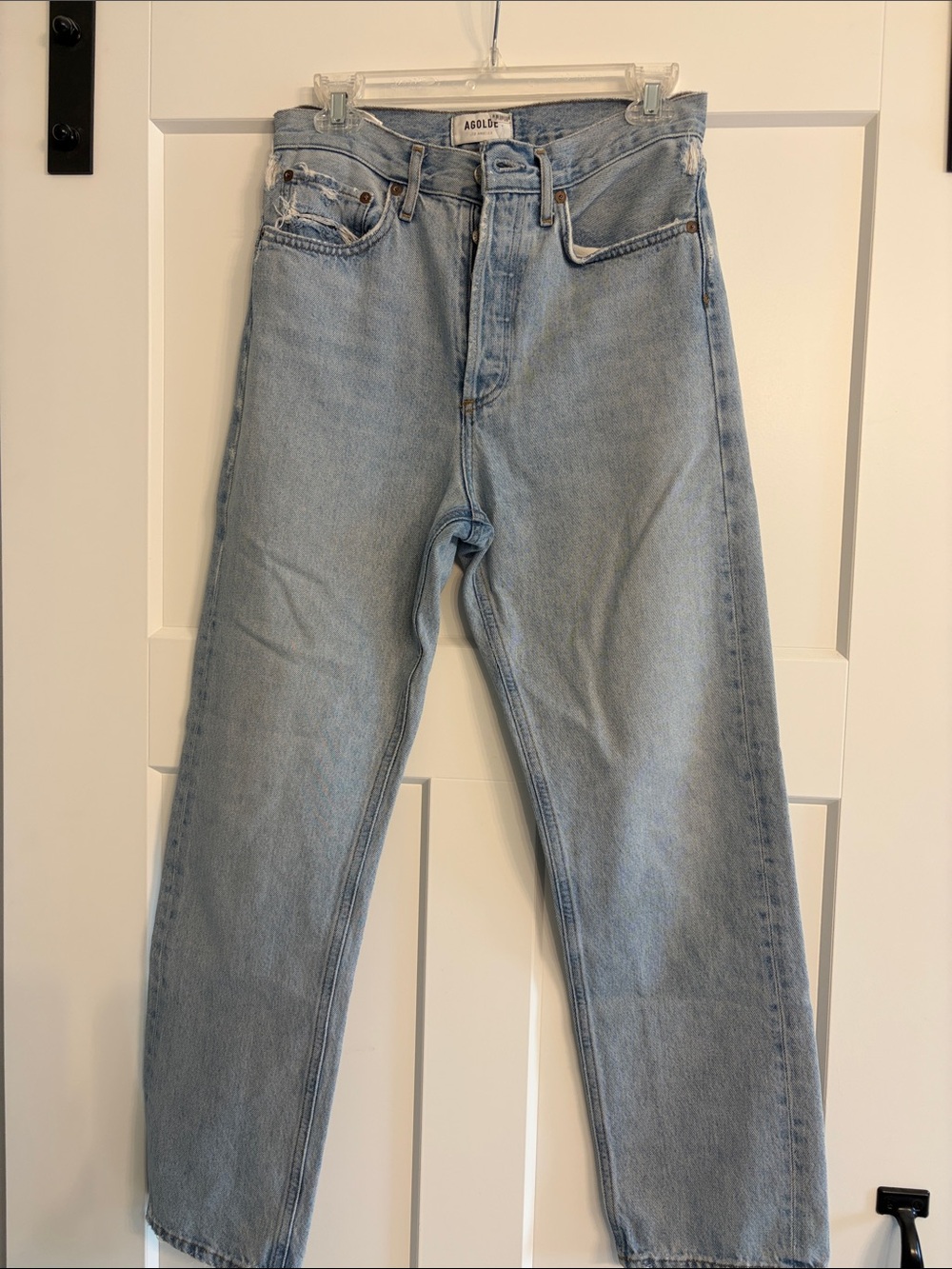 Agolde Women’s Straight Jeans in Light Blue Wash